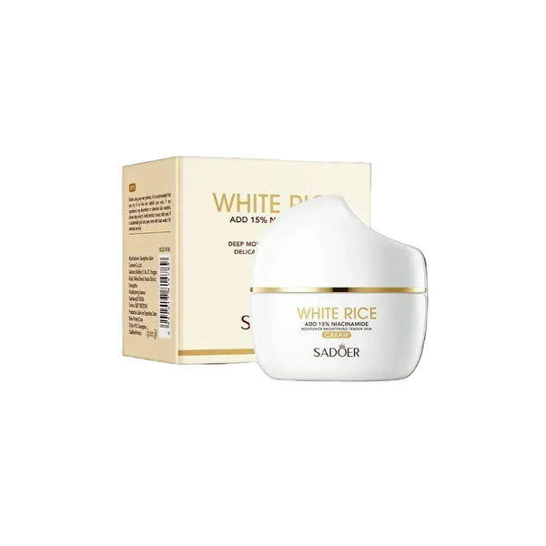 Crema Facial Iluminadora con Niacinamida 15% y Arroz — Hidratación Profunda
